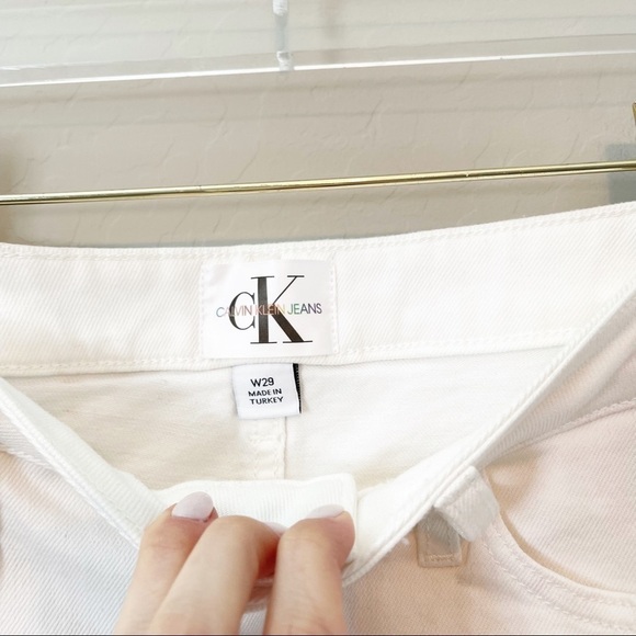 Calvin Klein Women's PRIDE Rainbow High Rise Mini Skirt Denim White 29 NWT - Picture 6 of 10